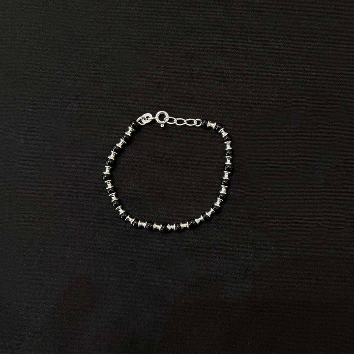 Sterling Silver Kids Onyx Bracelet-1pair