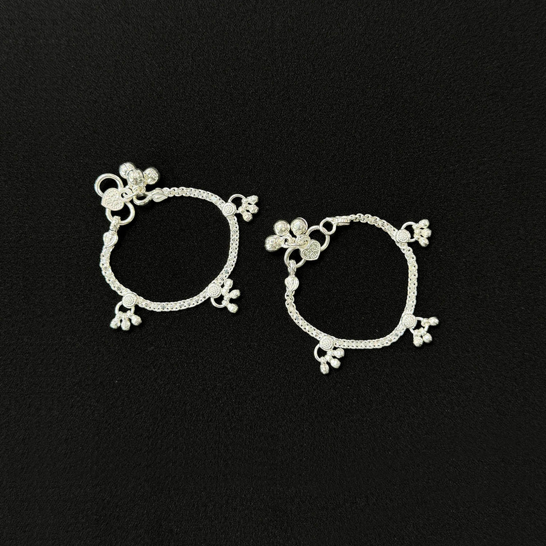 Sterling Silver Kids Anklet-1pair