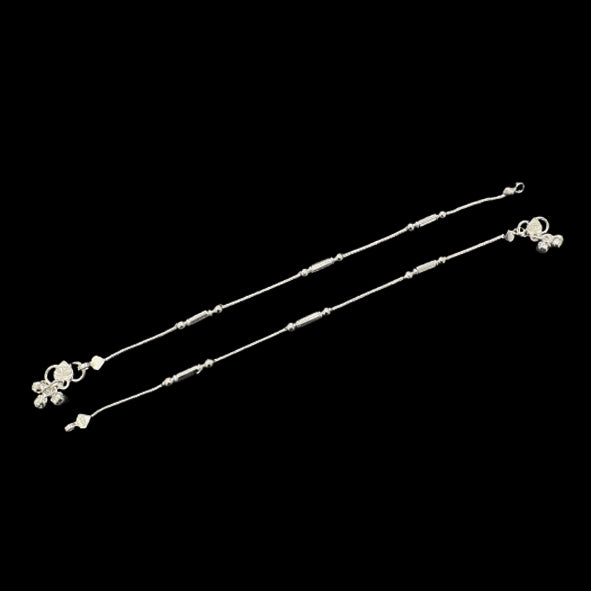 Sterling Silver Fancy Anklet-1pair