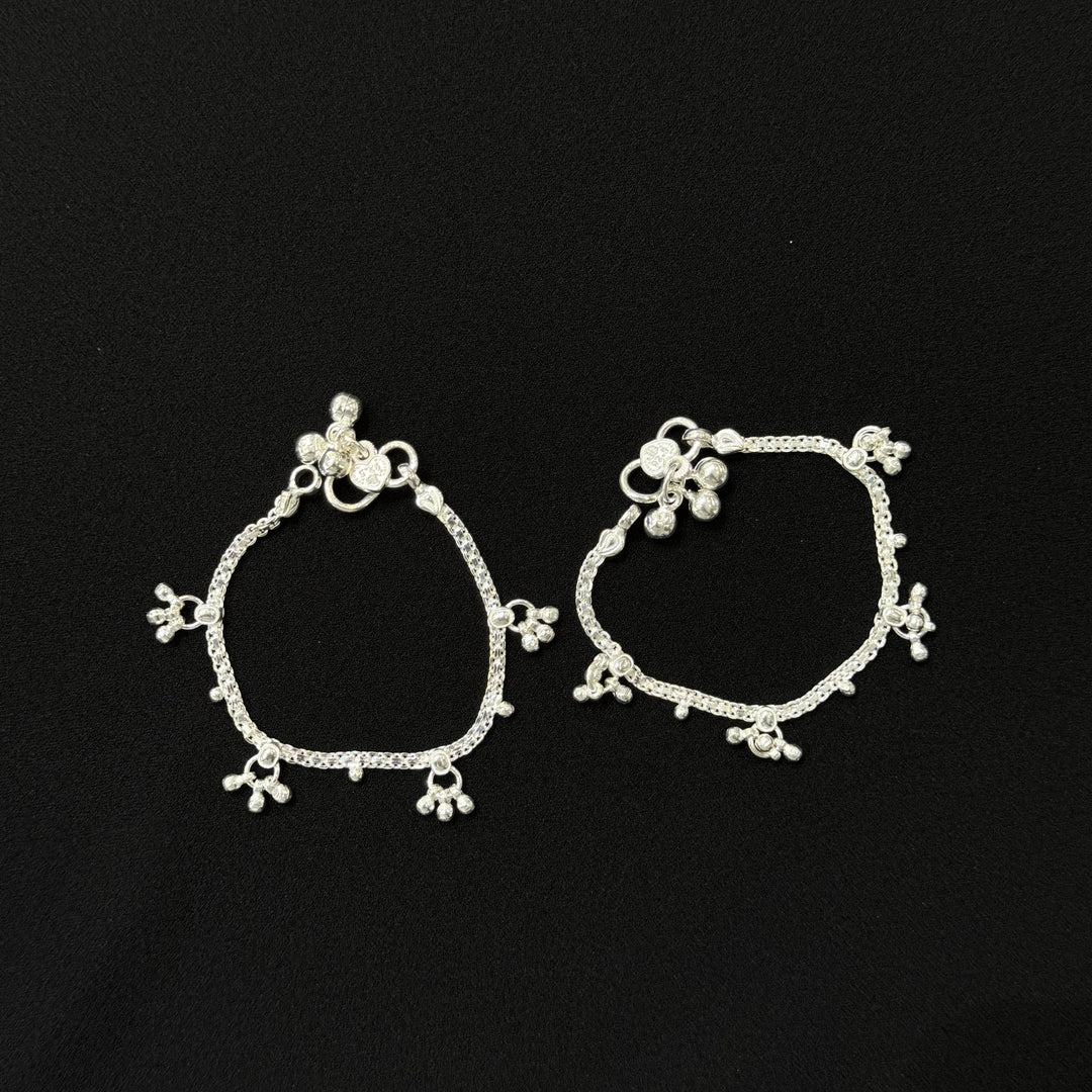 Sterling Silver Kids Anklet-1pair