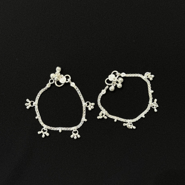 Sterling Silver Kids Anklet-1pair