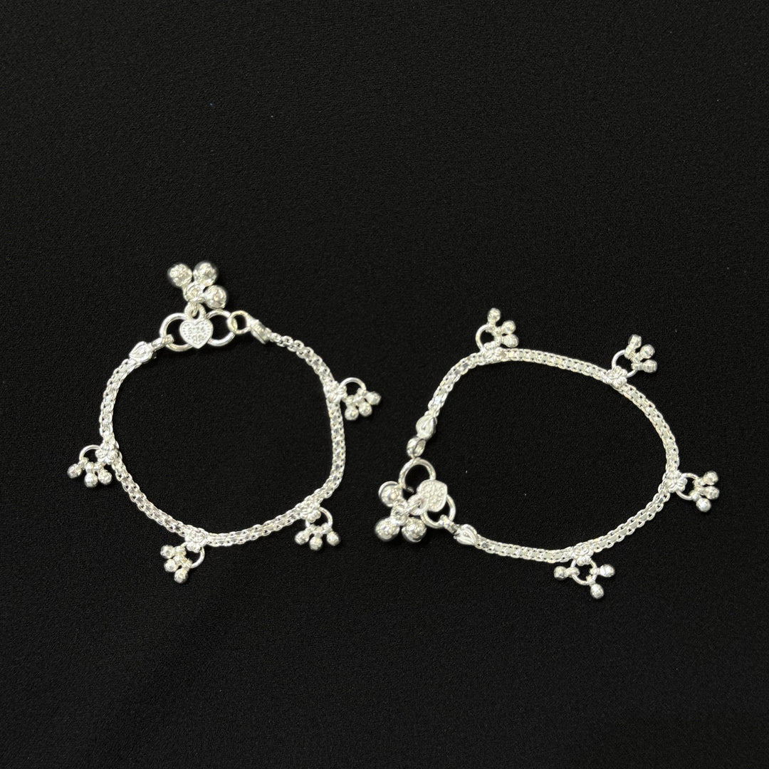 Sterling Silver Kids Anklet-1pair
