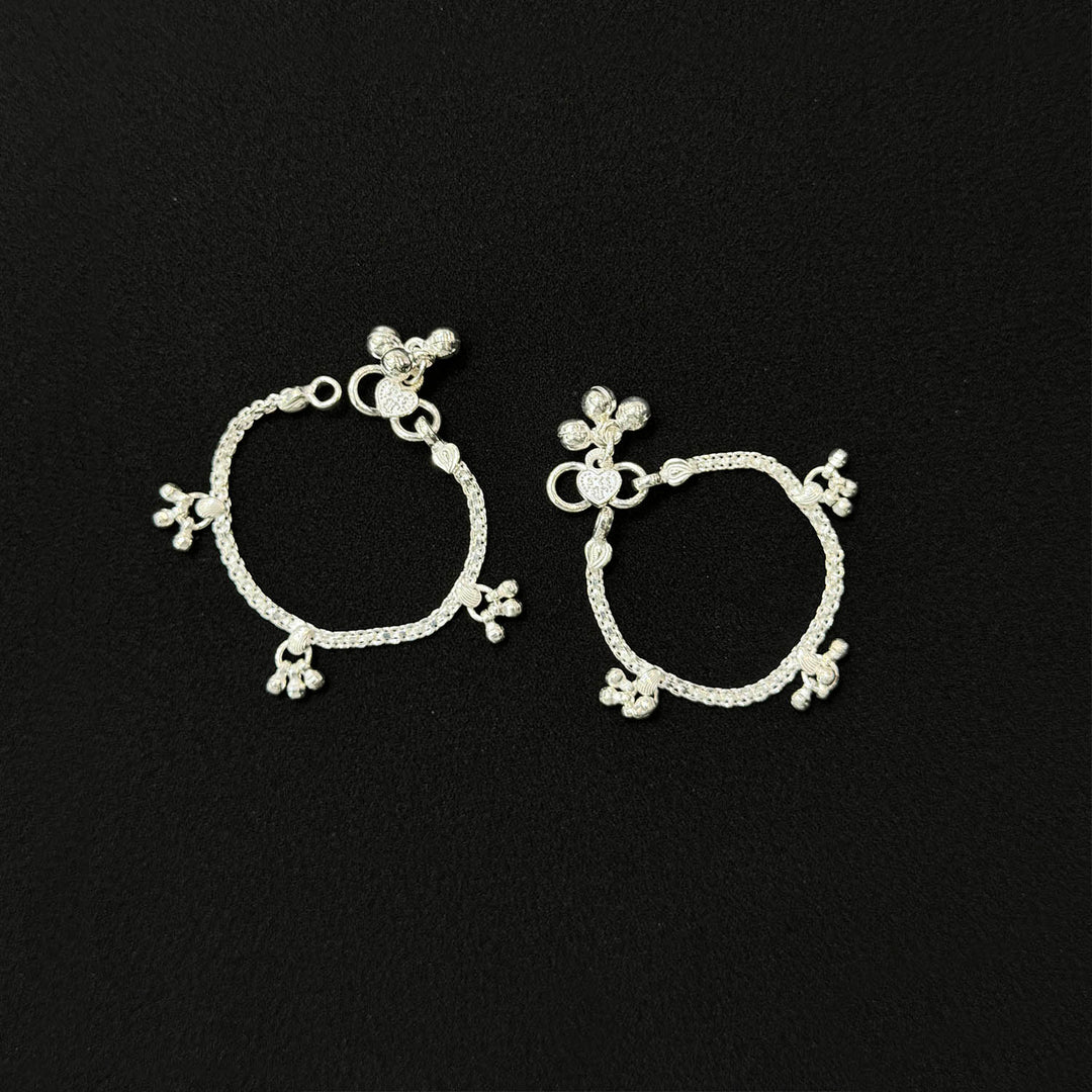 Sterling Silver Kids Anklet-1pair