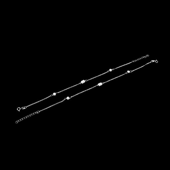 Sterling Silver Fancy Anklet-1pair