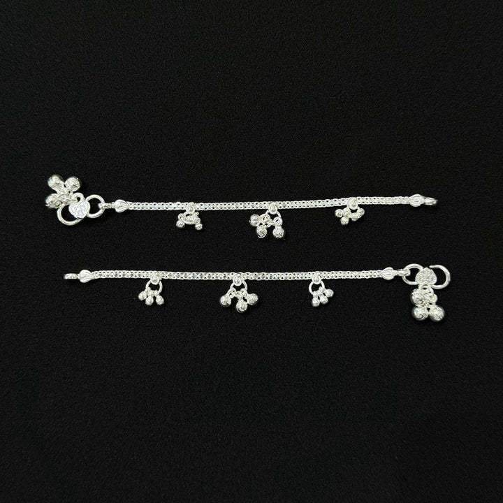 Sterling Silver Kids Anklet-1pair