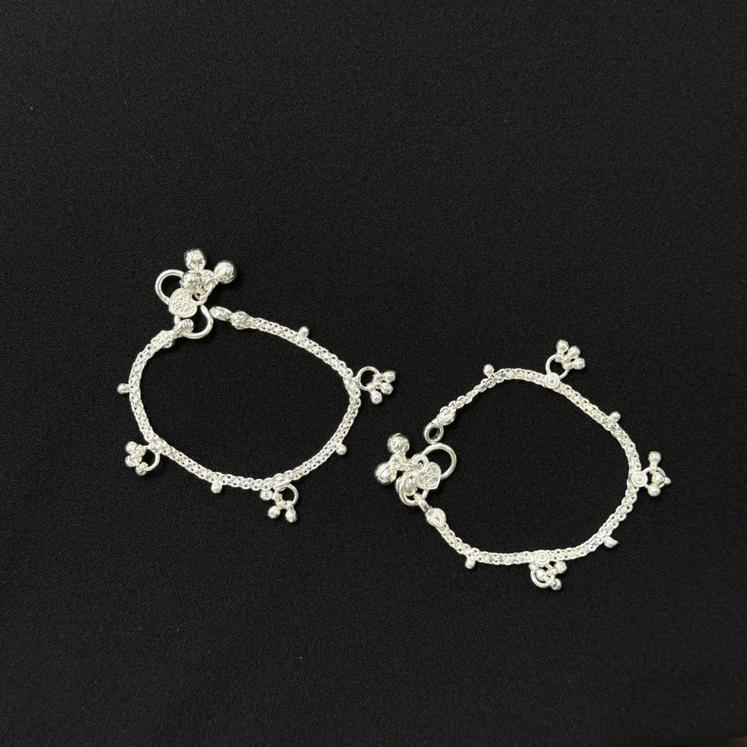 Sterling Silver Kids Anklet-1pair