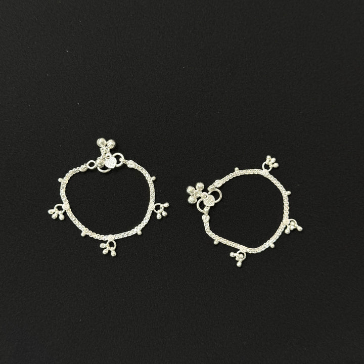 Sterling Silver Kids Anklet-1pair