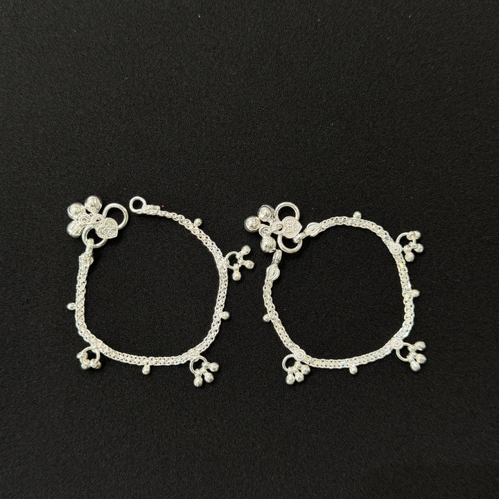 Sterling Silver Kids Anklet-1pair