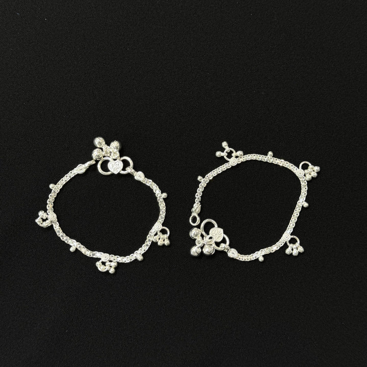 Sterling Silver Kids Anklet-1pair