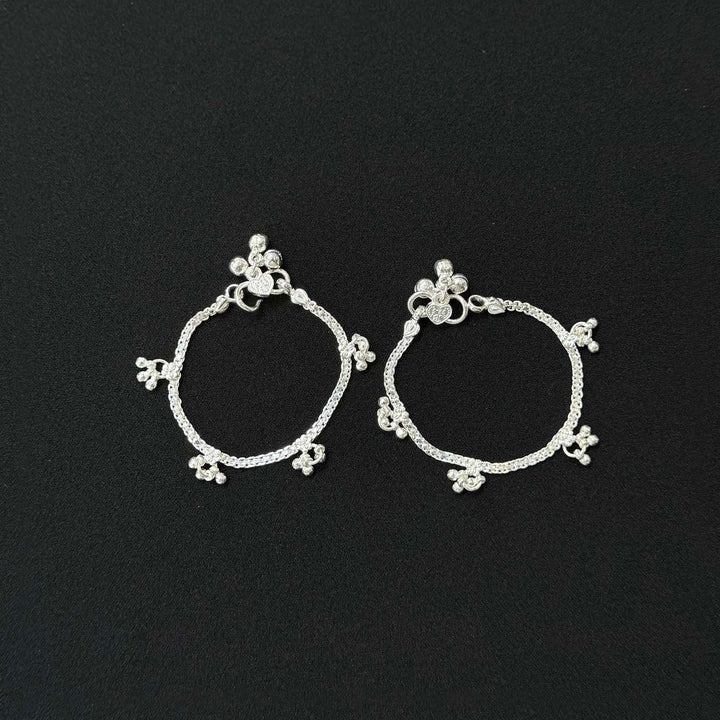 Sterling Silver Kids Anklet-1pair