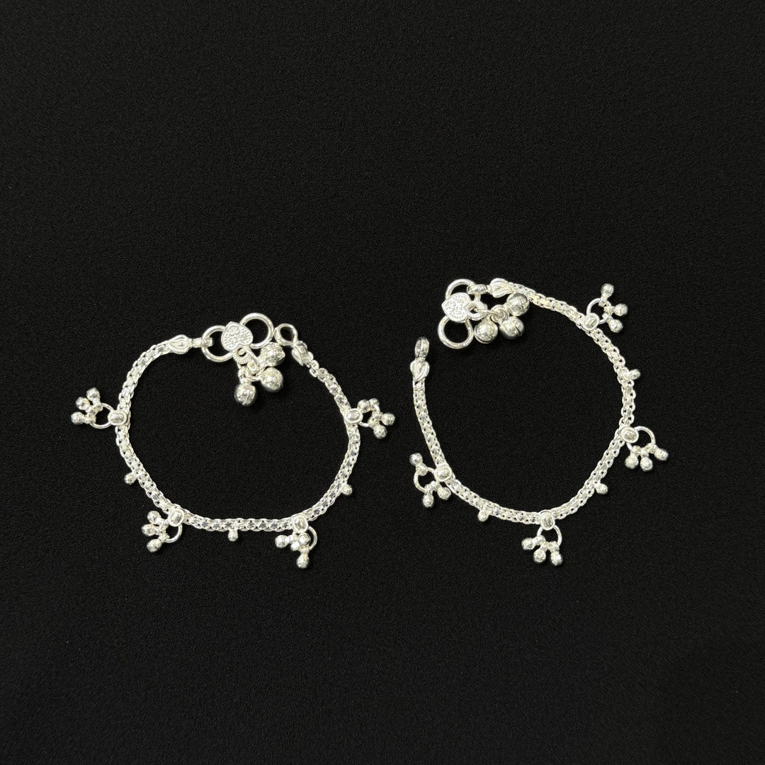 Sterling Silver Kids Anklet-1pair