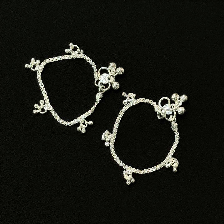 Sterling Silver Kids Anklet-1pair