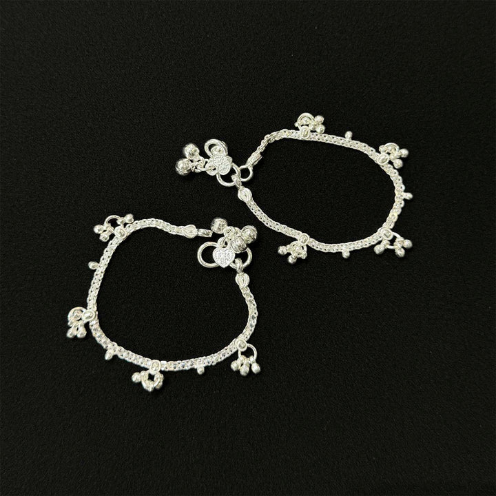 Sterling Silver Kids Anklet-1pair