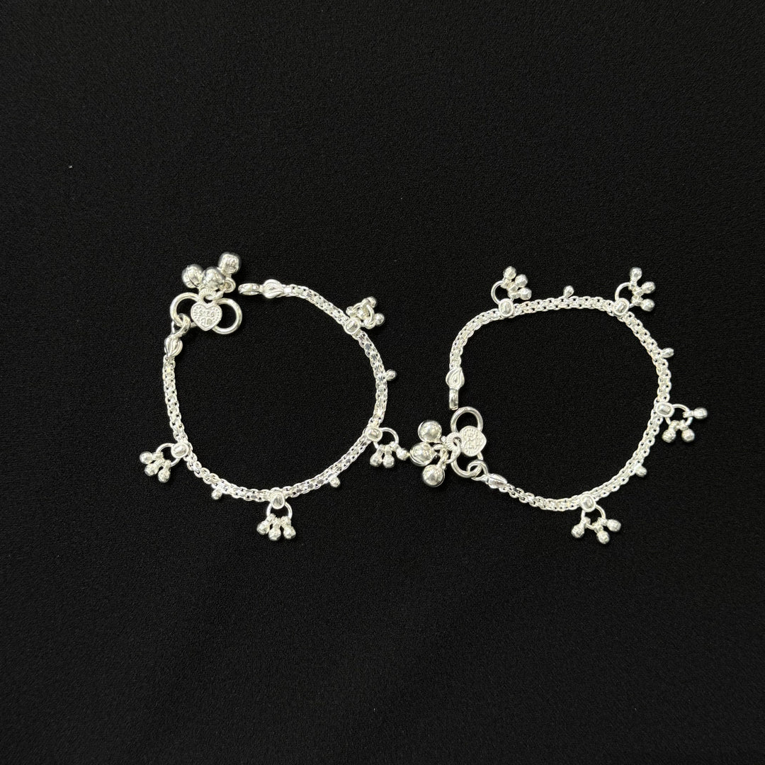 Sterling Silver Kids Anklet-1pair