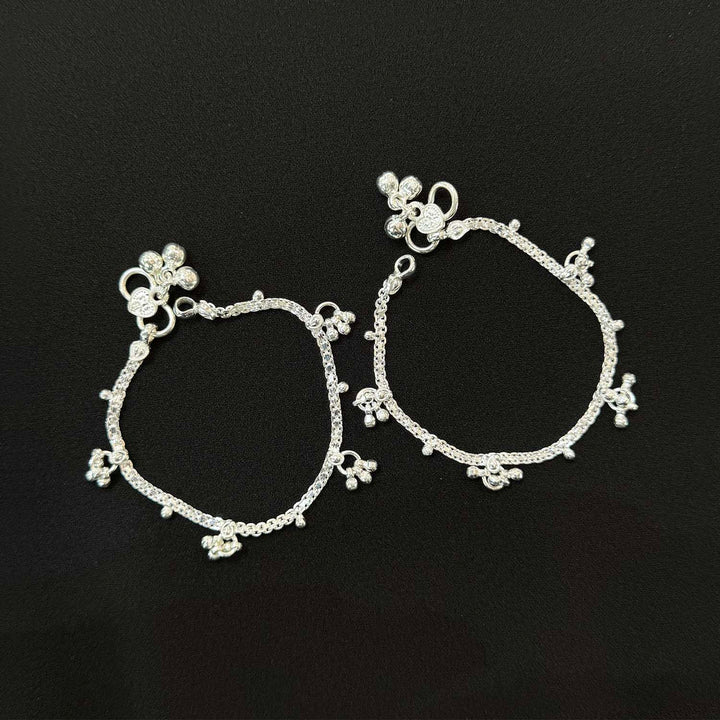 Sterling Silver Kids Anklet-1pair