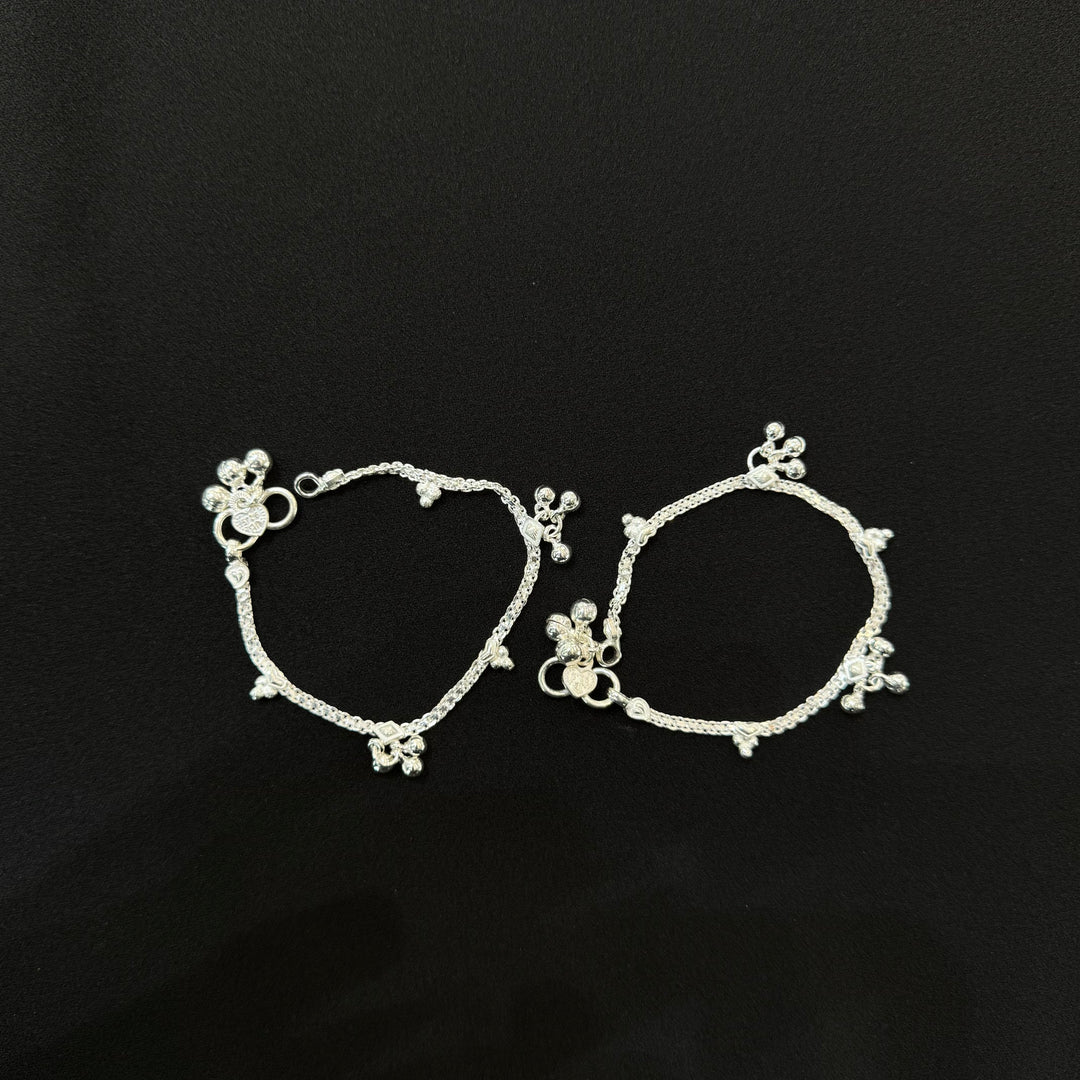 Sterling Silver Kids Anklet-1pair