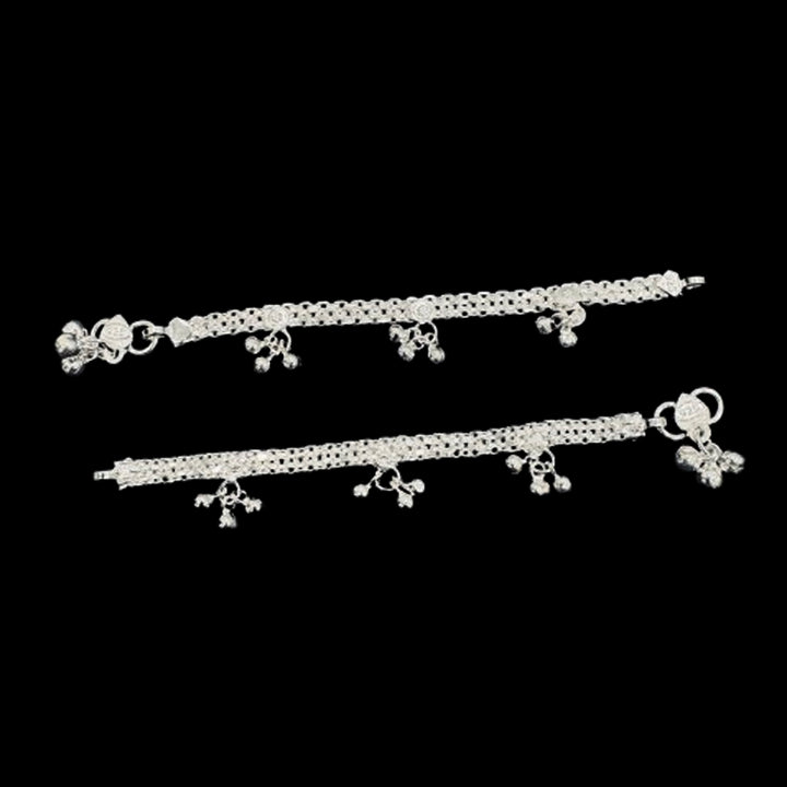 Sterling Silver Fancy Anklet-1pair
