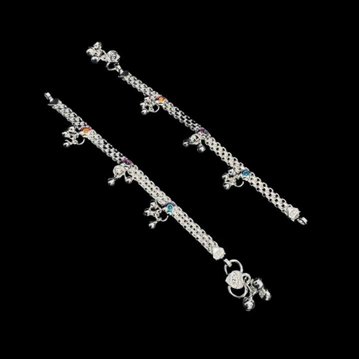Sterling Silver Fancy Anklet-1pair