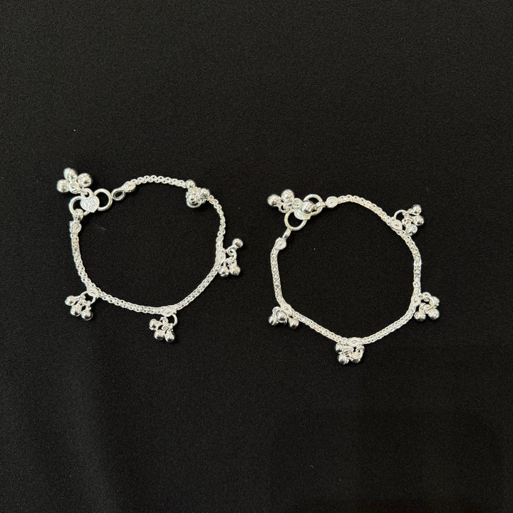 Sterling Silver Kids Anklet-1pair