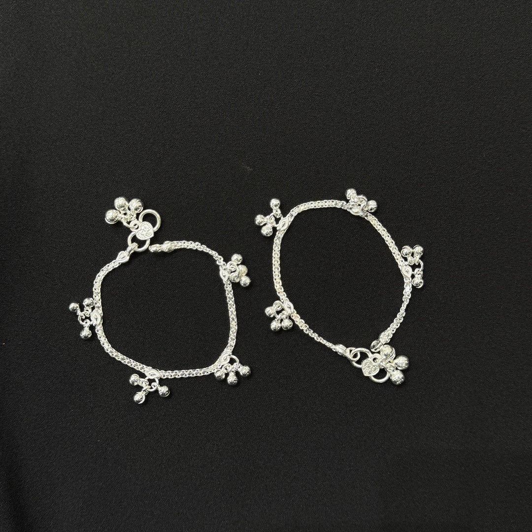 Sterling Silver Kids Anklet-1pair
