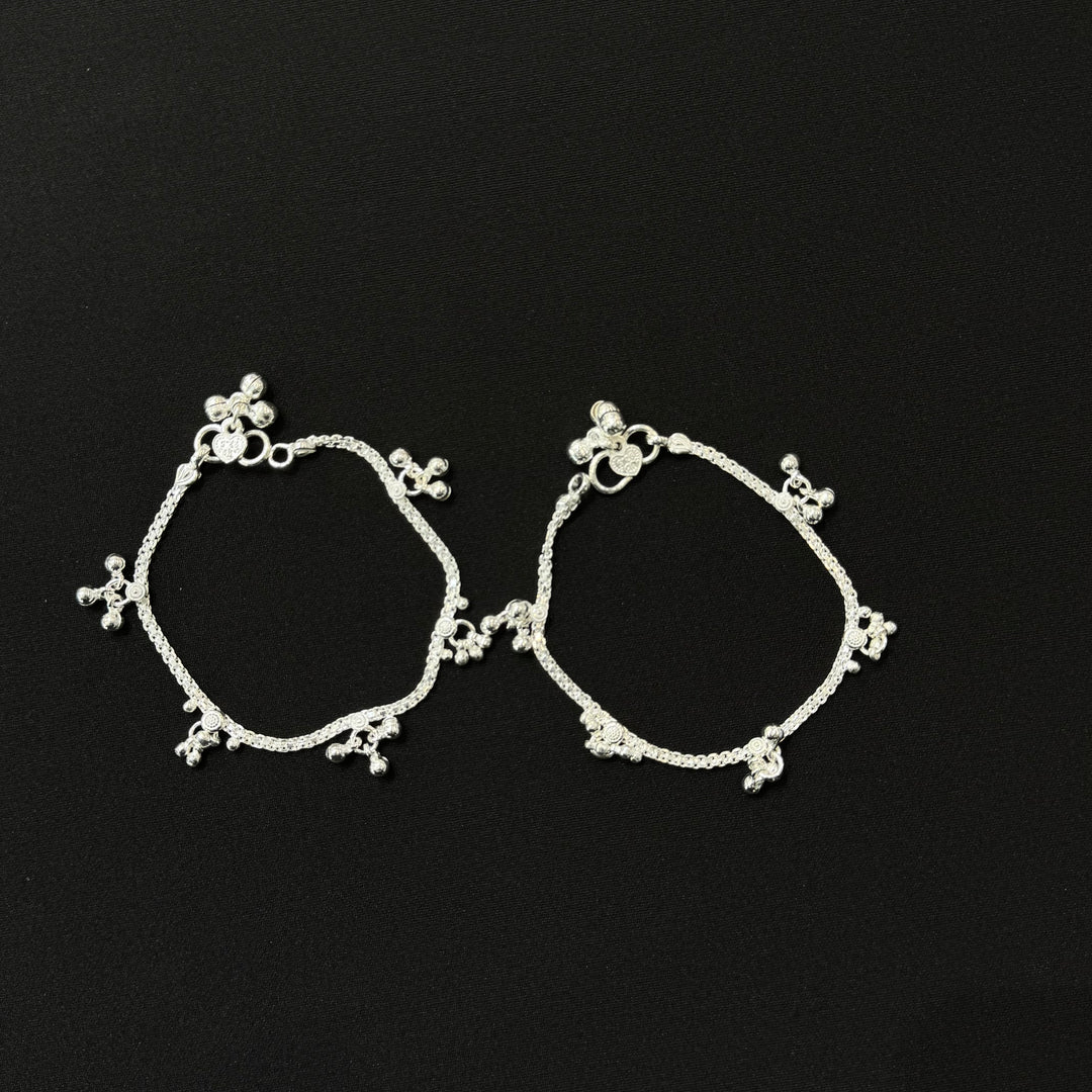 Sterling Silver Teenager Anklet-1pair