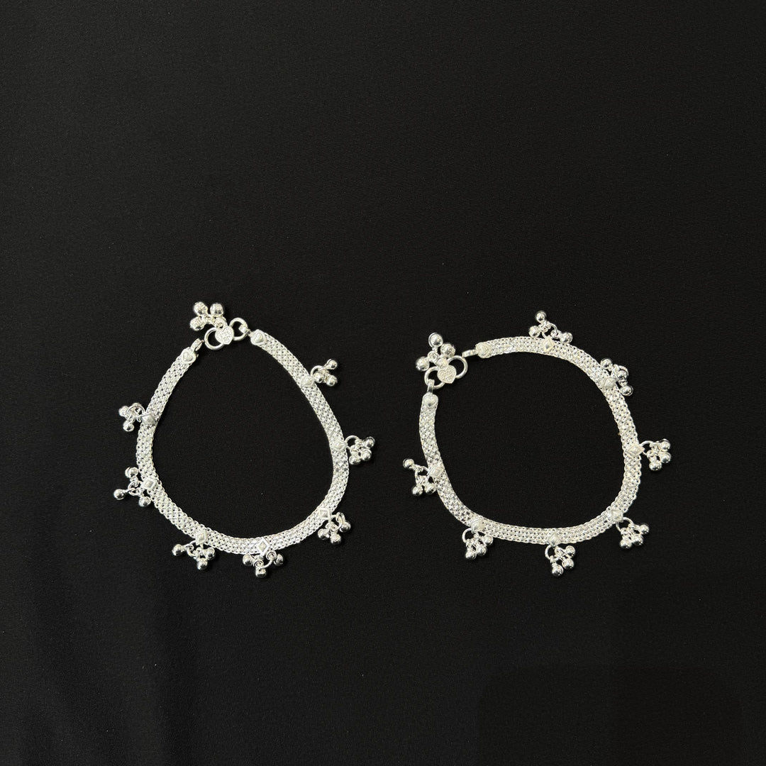 Sterling Silver Adult Anklet-1pair