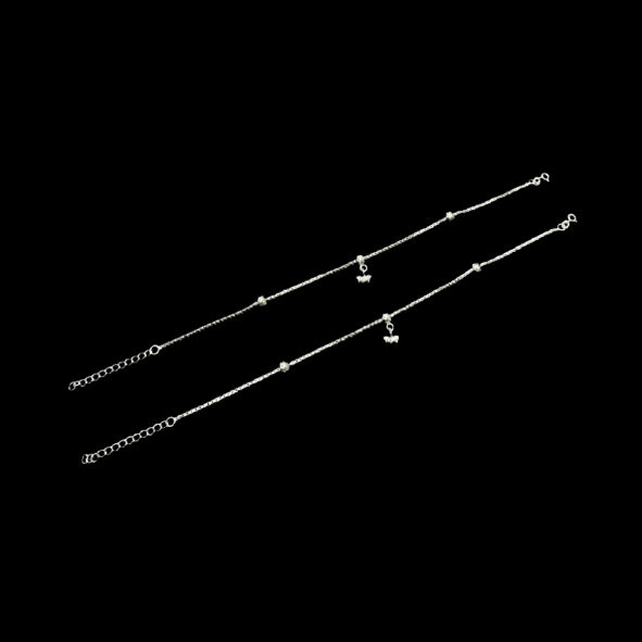 Sterling Silver Fancy Anklet-1pair