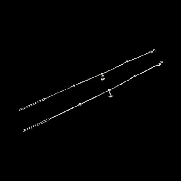 Sterling Silver Fancy Anklet-1pair
