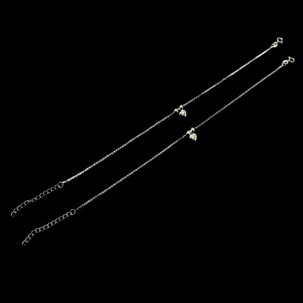 Sterling Silver Fancy Anklet-1pair