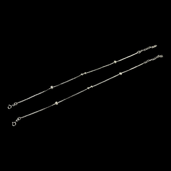 Sterling Silver Fancy Anklet-1pair