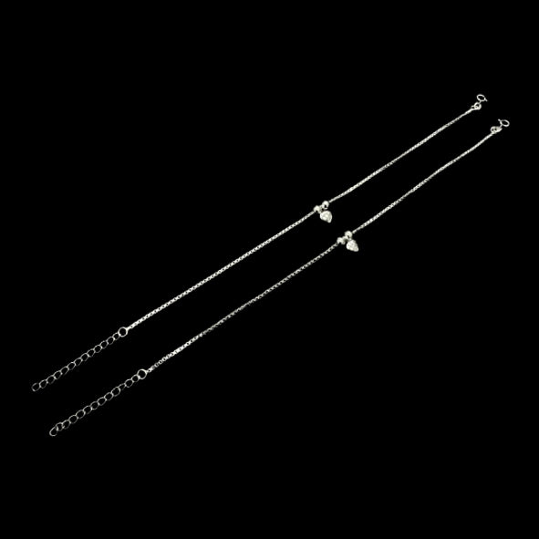 Sterling Silver Fancy Anklet-1pair