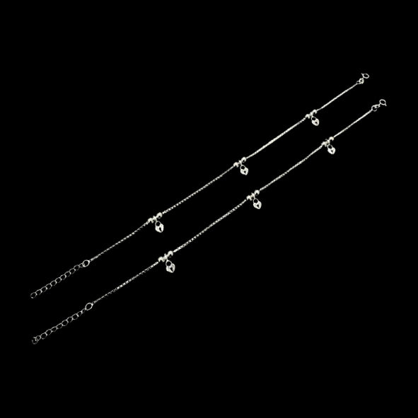 Sterling Silver Fancy Anklet-1pair