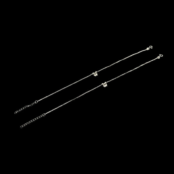 Sterling Silver Fancy Anklet-1pair