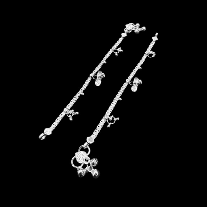 Sterling Silver Fancy Anklet-1pair