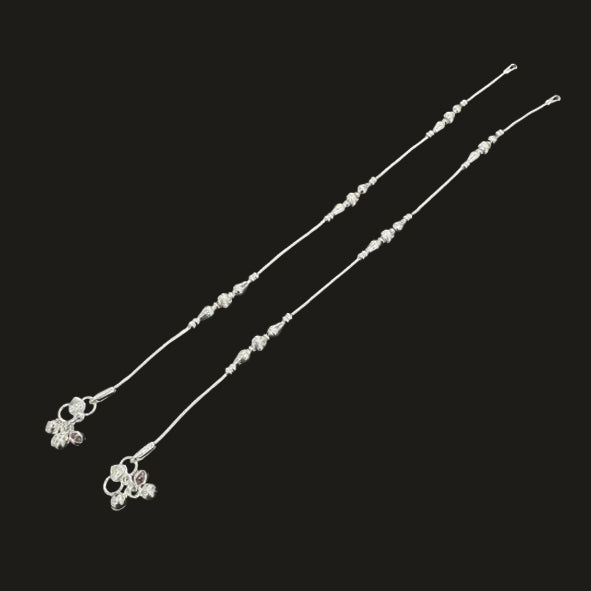 Sterling Silver Fancy Anklet-1pair