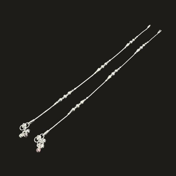 Sterling Silver Fancy Anklet-1pair