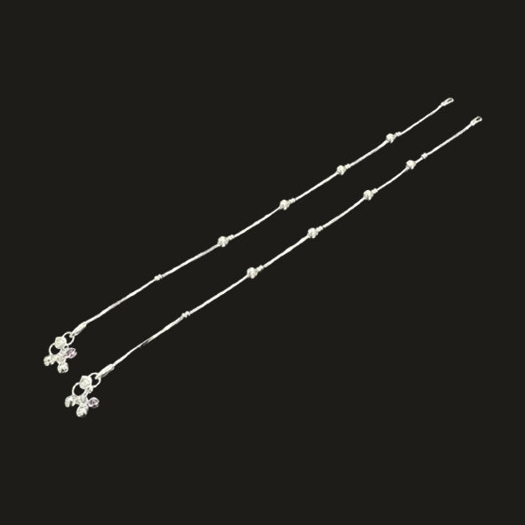 Sterling Silver Fancy Anklet-1pair