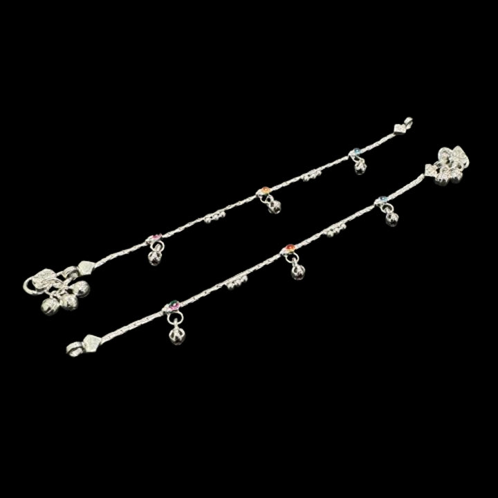Sterling Silver Fancy Anklet-1pair