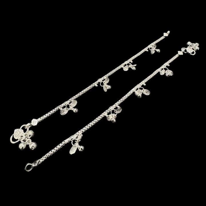 Sterling Silver Fancy Anklet-1pair