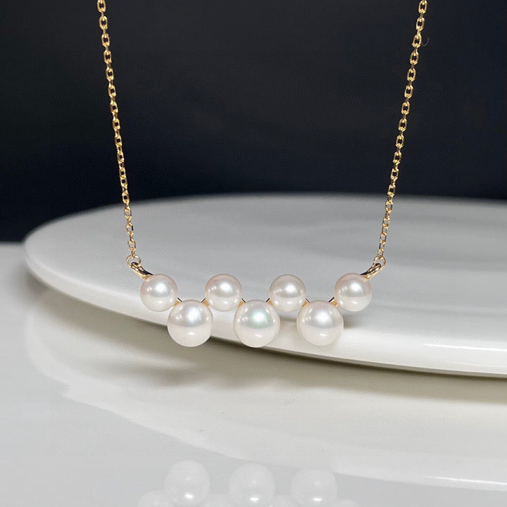 18K YG Necklace with 4-5mm FWP white- 1pc