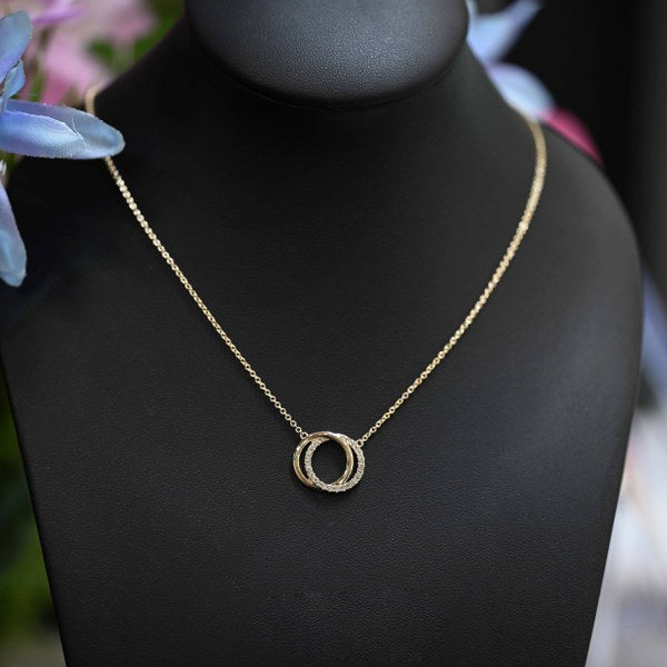 14K YG Diamond Circle Pendant-1pc