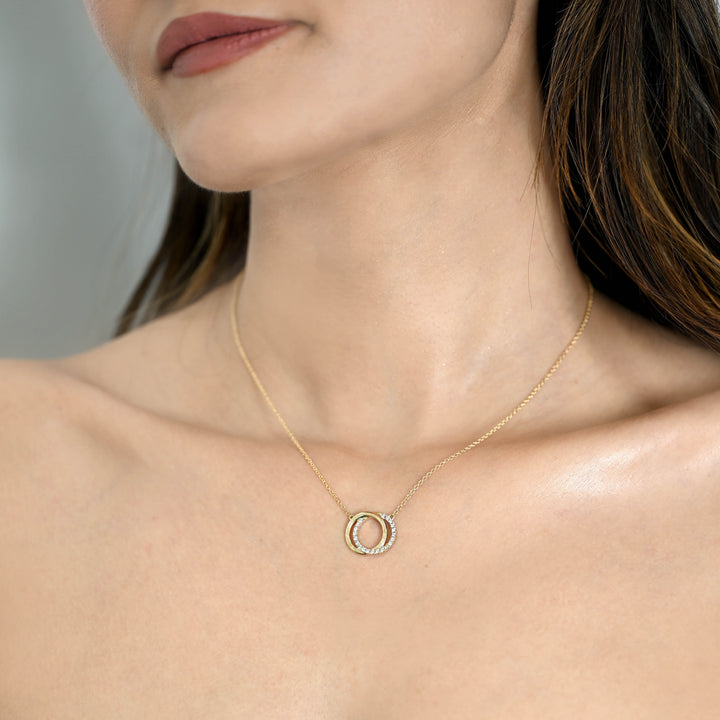 14K YG Diamond Circle Pendant-1pc