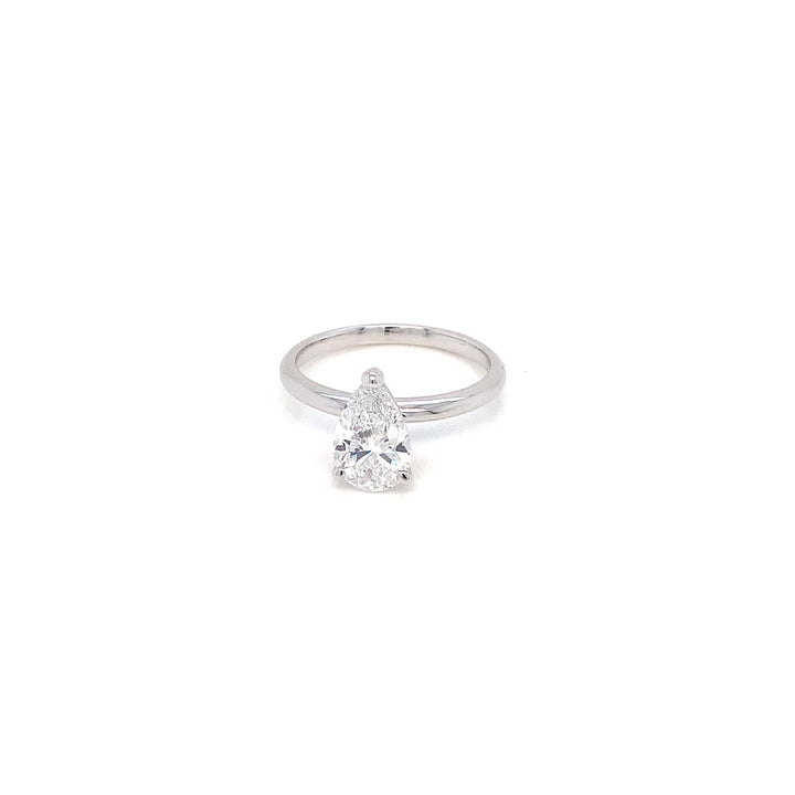 18K WG Pear Shape Solitaire Diamond Ring-1pc