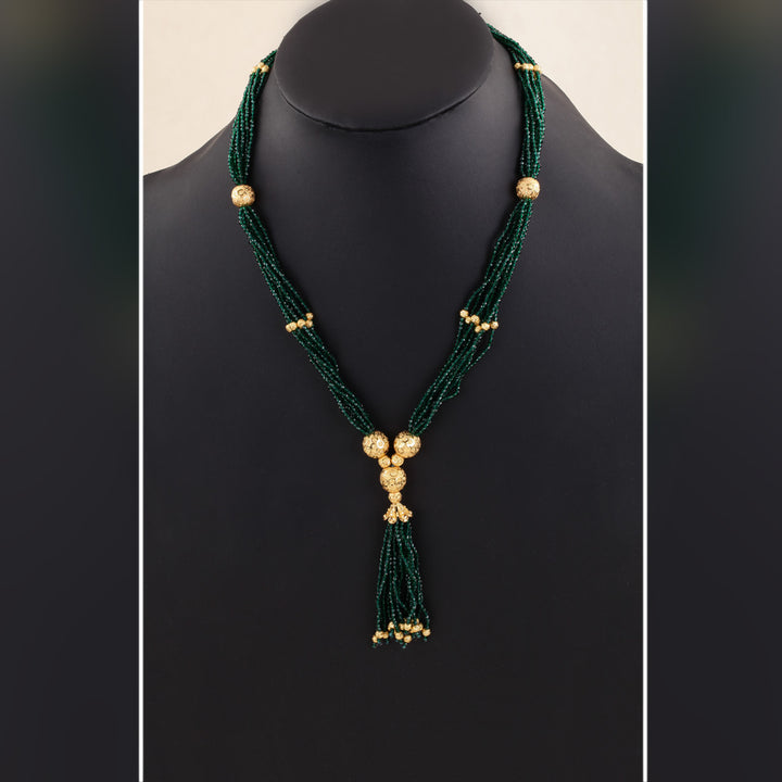 22K YG Fancy Green Stone Pendant-1pc