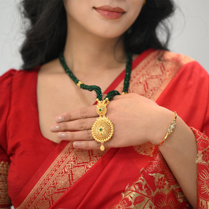 22K YG Green Pote Pendant-1pc