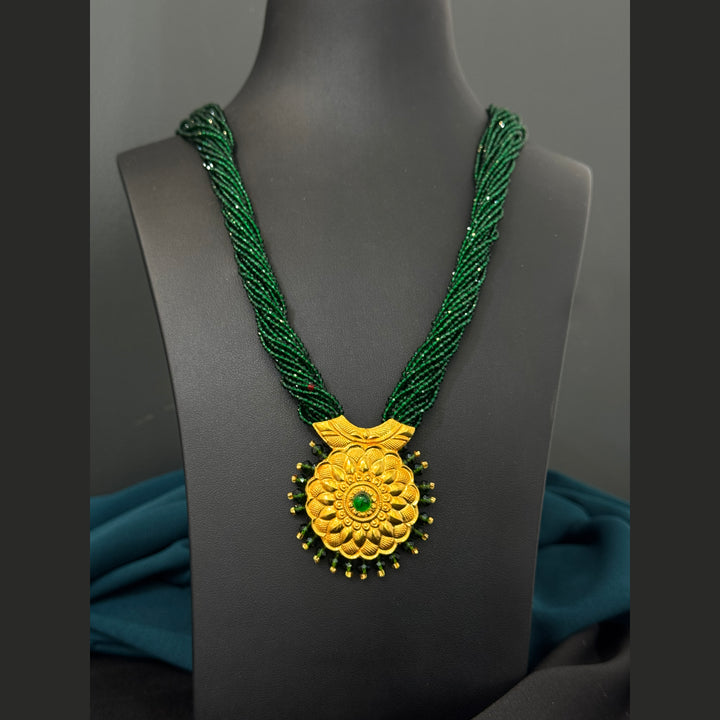 Traditional YG Green Pote Pendant-1pc