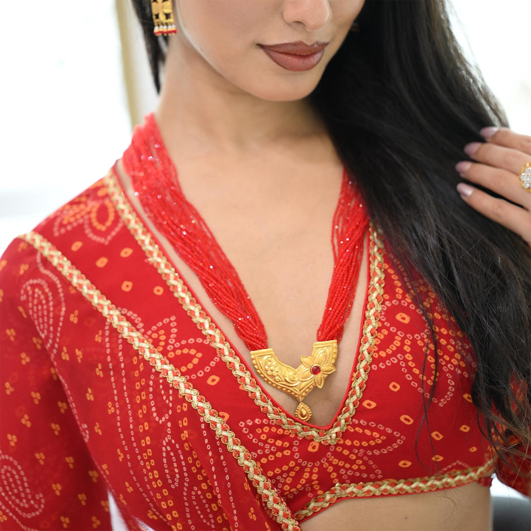 Traditional YG Red Pote Pendant-1pc