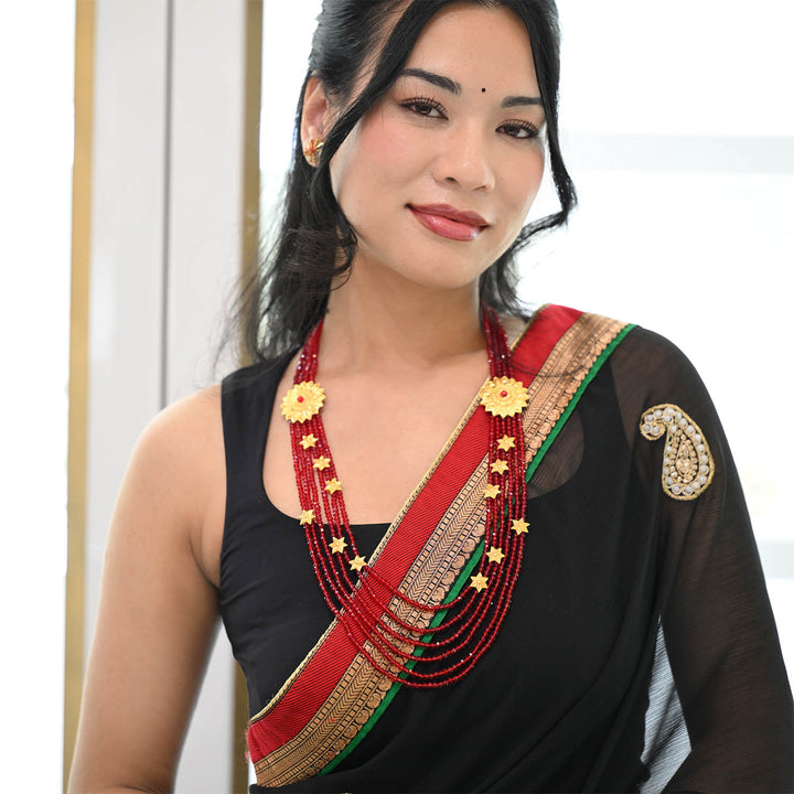 Traditional YG Red Pote Chandrahaar-1pc