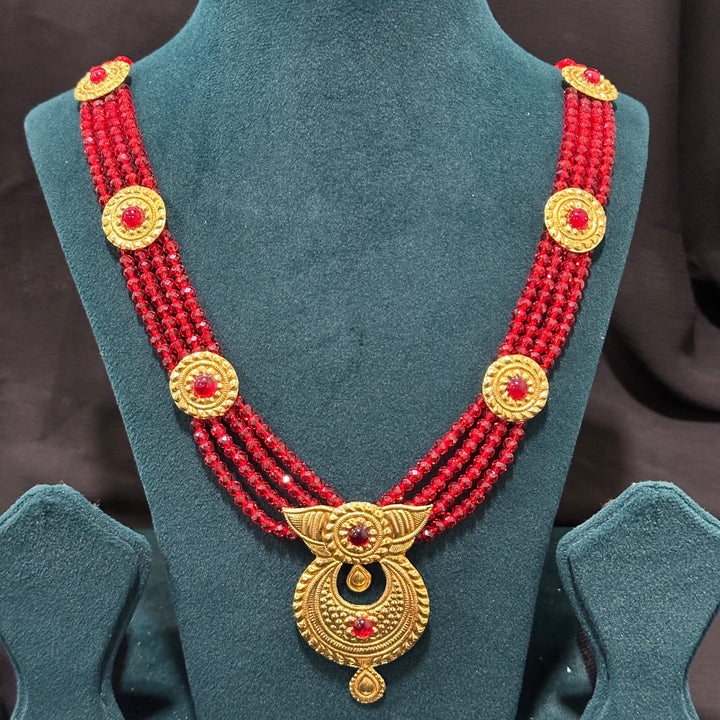 Traditional YG Red Pote Chandrahaar-1pc