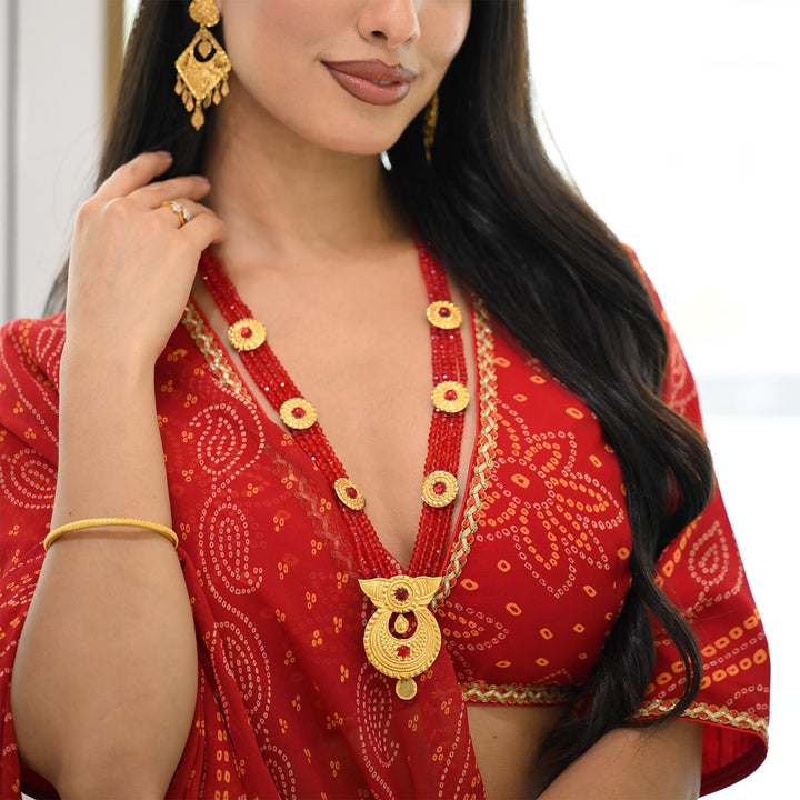 Traditional YG Red Pote Chandrahaar-1pc